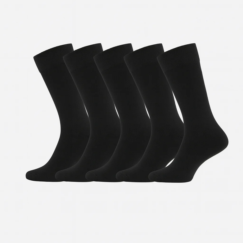 Bambus strømper uden elastik i sort til kvinder 5-pak