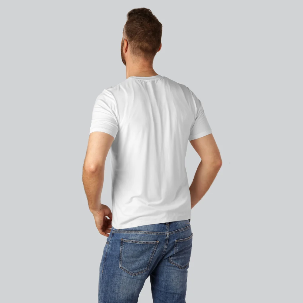 Bambus t-shirt v-hals i hvid til mænd - Image 3