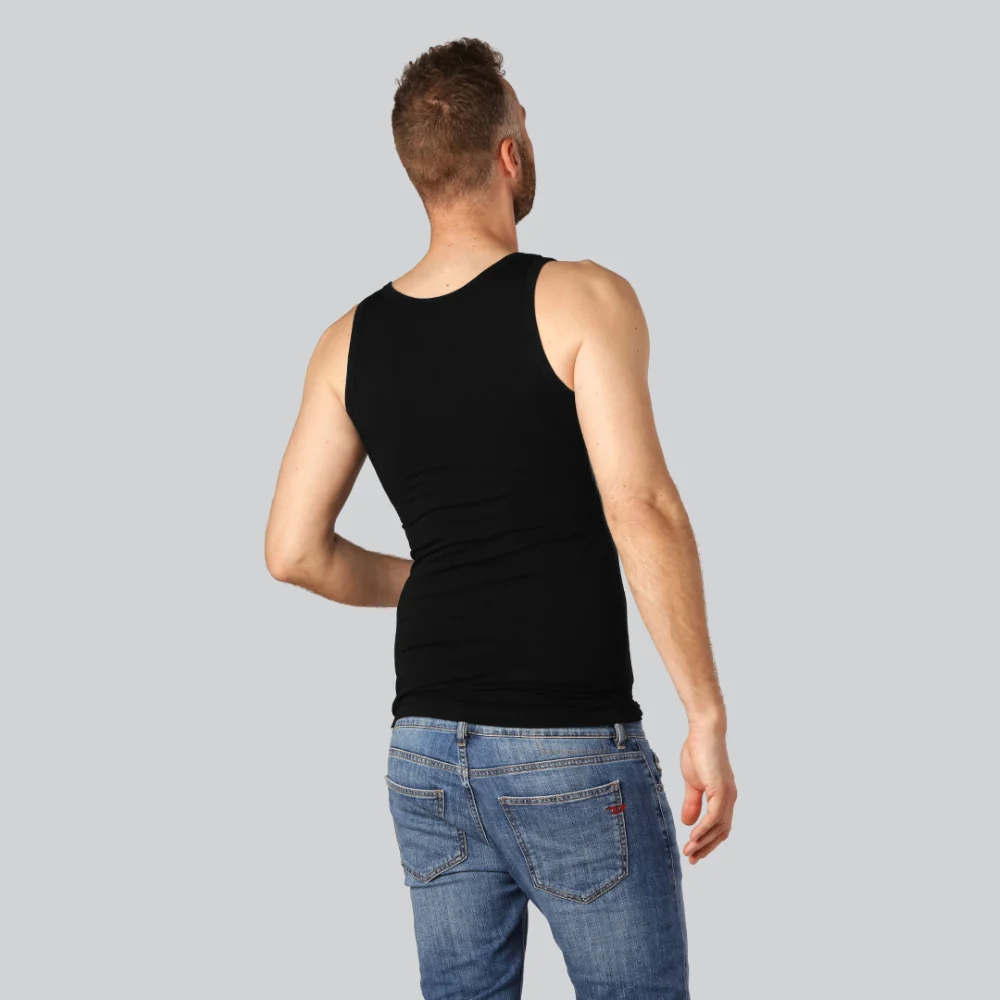 Bambus undertrøje slimfit i sort til mænd - Image 3