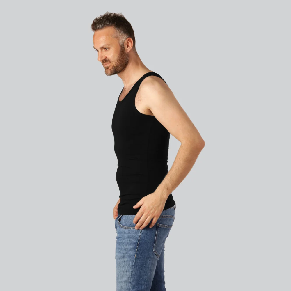 Bambus undertrøje slimfit i sort til mænd - Image 4